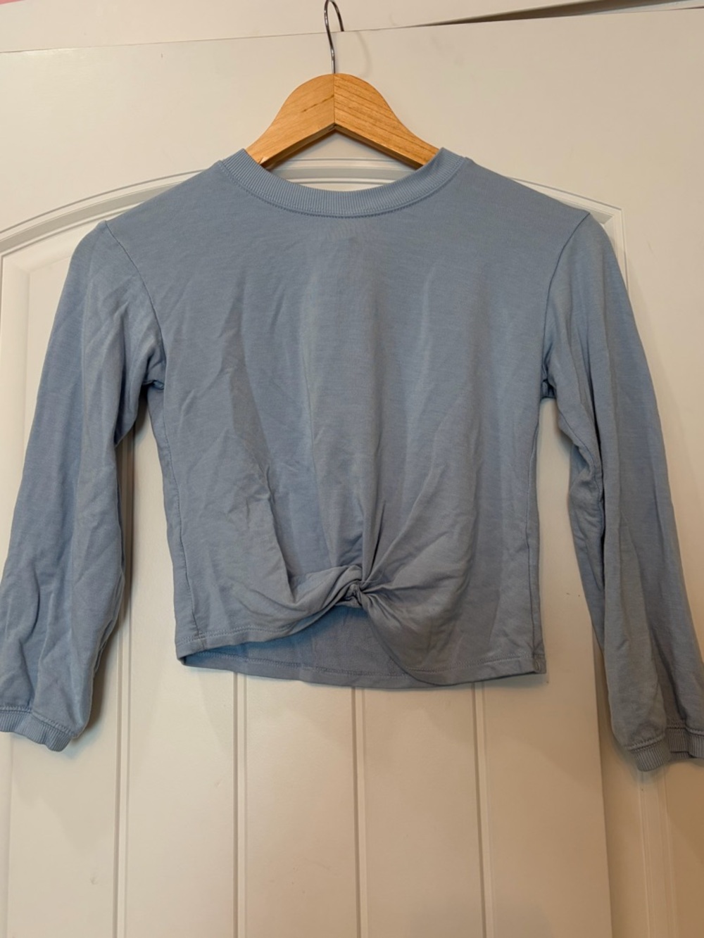 all in motion Powder Blue Long Sleeve Twist Front Top